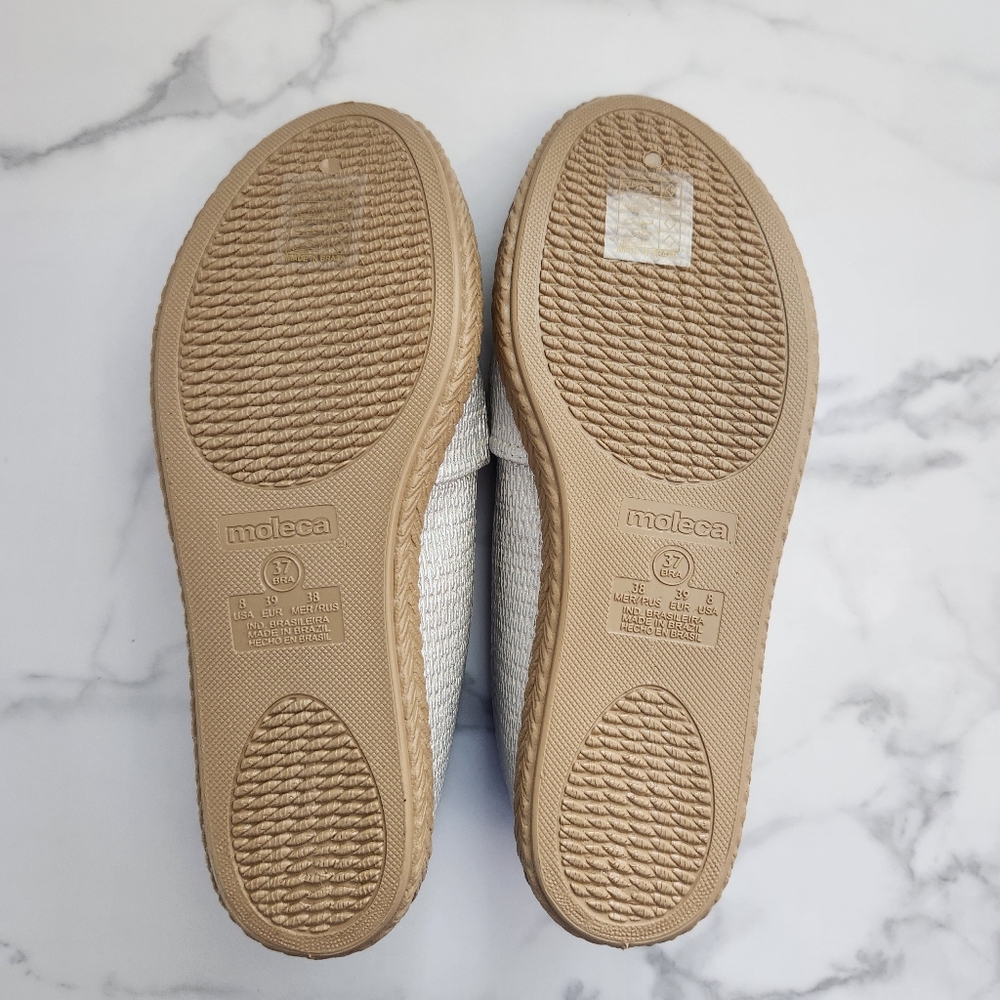 Moleca Comfy Silver Espadrille Women Flats Slip On Shoes Size 8 - Picture 11 of 14